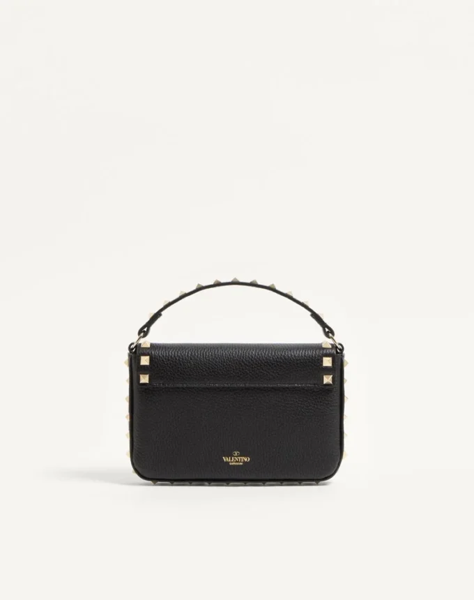 Bolsa Rockstud de piel de becerro granulada