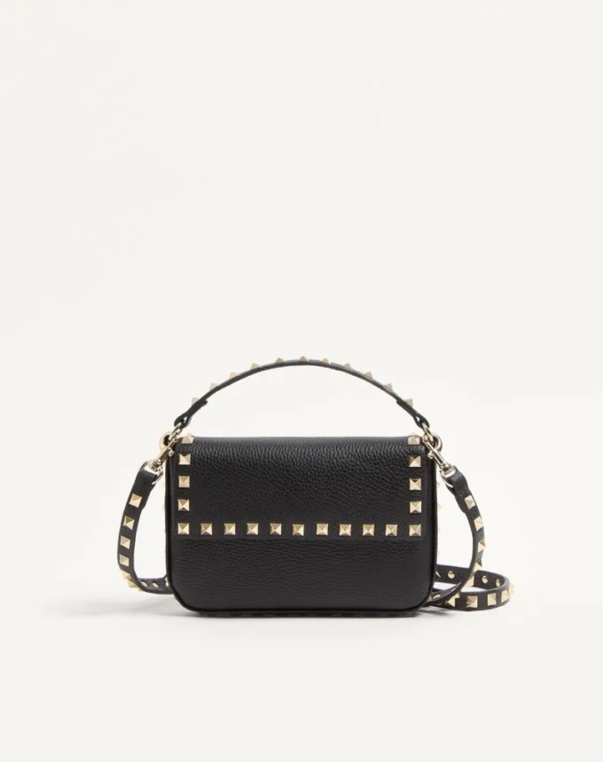 Bolsa Rockstud de piel de becerro granulada