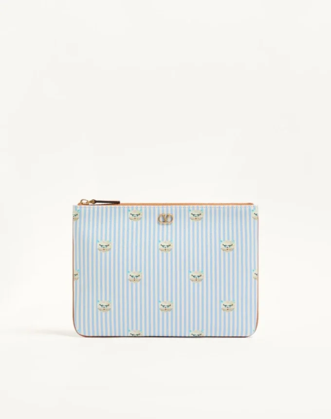 Bolsa VLogo Signature de Valentino Garavani en piel de becerro granulada con estampado Le Chat de la Maison Bolsa VLogo Signature de Valentino Garavani en piel de becerro granulada con estampado Le Chat de la Maison