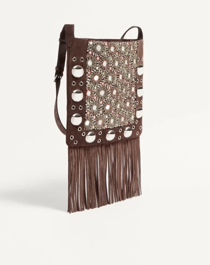 Bolso bandolera bordado con flecos Nellcôte de Valentino Garavani Bolso bandolera bordado con flecos Nellcôte de Valentino Garavani