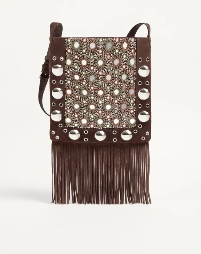 Bolso bandolera bordado con flecos Nellcôte de Valentino Garavani Bolso bandolera bordado con flecos Nellcôte de Valentino Garavani