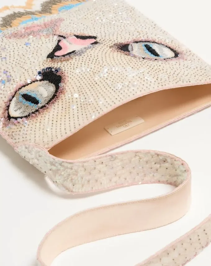 Bolso bandolera bordado con flecos Valentino Garavani Le Chat De La Maison Bolso bandolera bordado con flecos Valentino Garavani Le Chat De La Maison