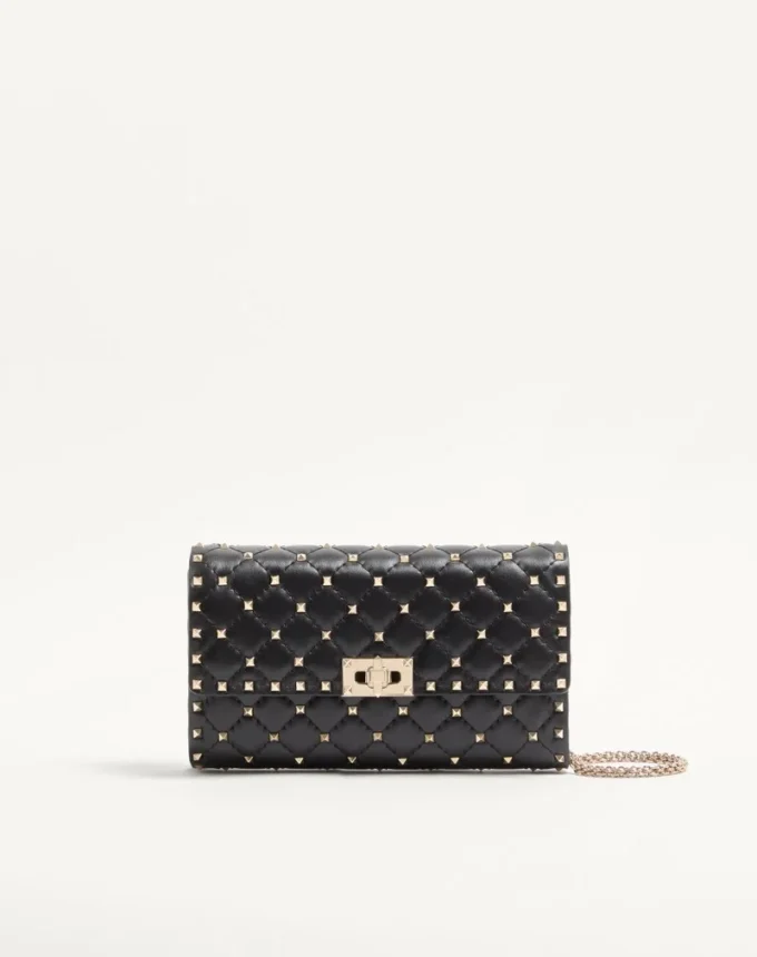 Bolso bandolera de mano de piel napa con tachuelas Rockstud Bolso bandolera de mano de piel napa con tachuelas Rockstud