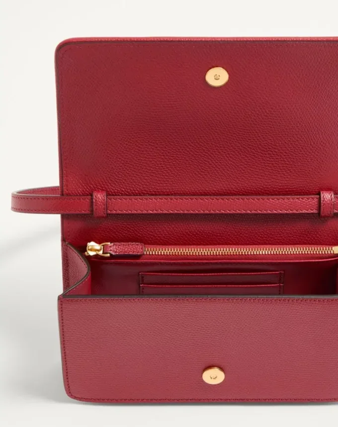 Bolso bandolera mini de denim con bordado Cherryfic y logotipo VLogo