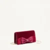 Bolso bandolera mini de terciopelo con el logotipo VLogo Signature Bolso bandolera mini de terciopelo con el logotipo VLogo Signature