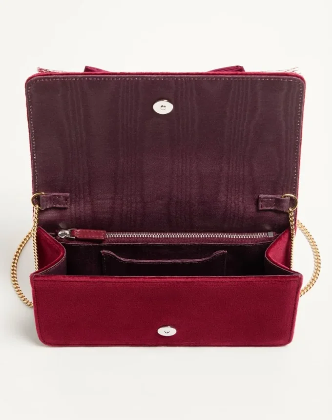 Bolso bandolera mini de terciopelo con el logotipo VLogo Signature Bolso bandolera mini de terciopelo con el logotipo VLogo Signature