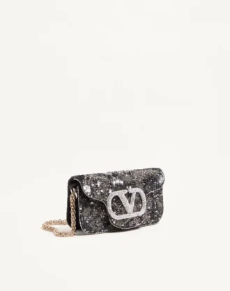 Bolso bandolera pequeño Locò de Valentino Garavani con bordado y logotipo joya