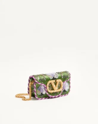 Bolso bandolera pequeño Locò de Valentino Garavani con bordado y logotipo joya