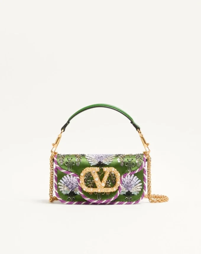 Bolso bandolera pequeño Locò de Valentino Garavani con bordado y logotipo joya Bolso bandolera pequeño Locò de Valentino Garavani con bordado y logotipo joya