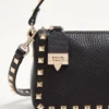 Bolso bandolera pequeño Rockstud de piel de becerro granulada