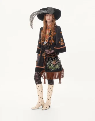Bolso bordado con flecos Nellcôte Alice de Valentino Garavani