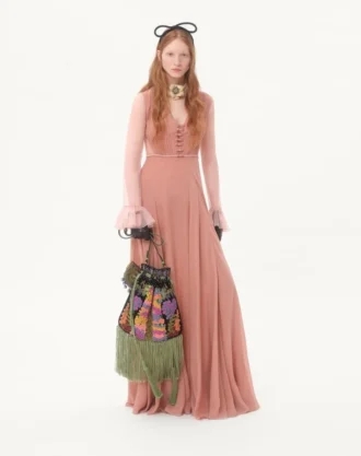 Bolso bordado con flecos Nellcôte Alice de Valentino Garavani