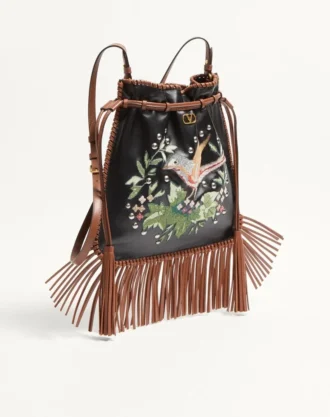 Bolso bordado con flecos Nellcôte Alice de Valentino Garavani