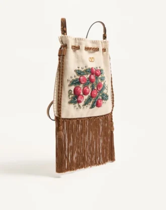 Bolso bordado con flecos Nellcôte Alice de Valentino Garavani