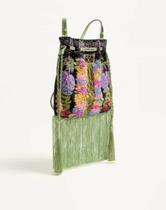 Bolso bordado con flecos Nellcôte Alice de Valentino Garavani