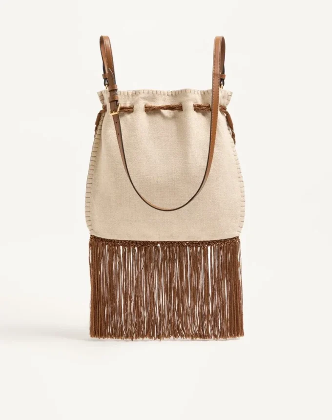 Bolso bordado con flecos Nellcôte Alice de Valentino Garavani
