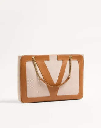 Bolso de compras mediano de lona Valentino Garavani Viva Superstar