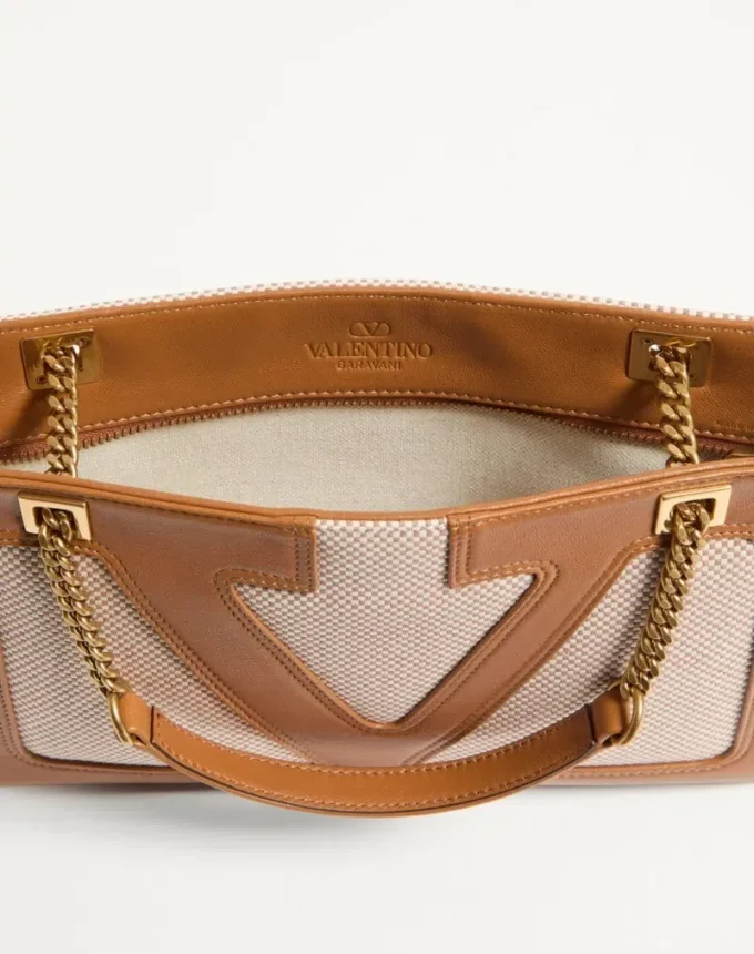 Bolso de compras pequeño de lona Valentino Garavani Viva Superstar Bolso de compras pequeño de lona Valentino Garavani Viva Superstar