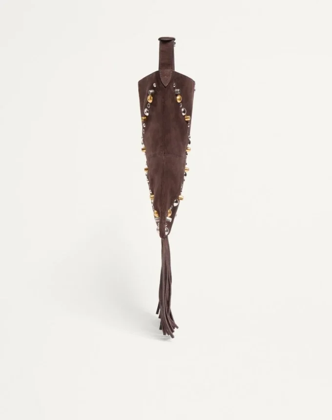 Bolso de hombro de ante con flecos Nellcôte de Valentino Garavani Bolso de hombro de ante con flecos Nellcôte de Valentino Garavani