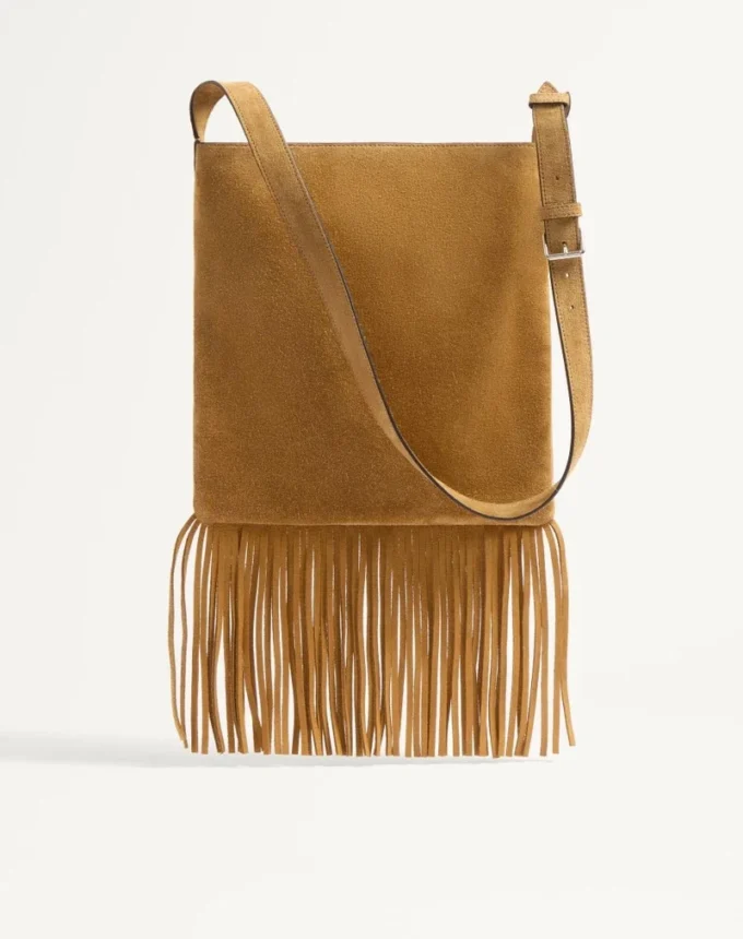 Bolso de hombro de ante con flecos Nellcôte de Valentino Garavani Bolso de hombro de ante con flecos Nellcôte de Valentino Garavani