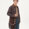 Bolso de hombro de ante con flecos Nellcôte de Valentino Garavani Bolso de hombro de ante con flecos Nellcôte de Valentino Garavani