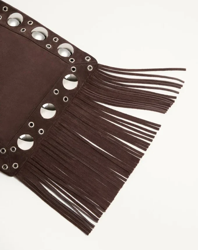 Bolso de hombro de ante con flecos Nellcôte de Valentino Garavani Bolso de hombro de ante con flecos Nellcôte de Valentino Garavani