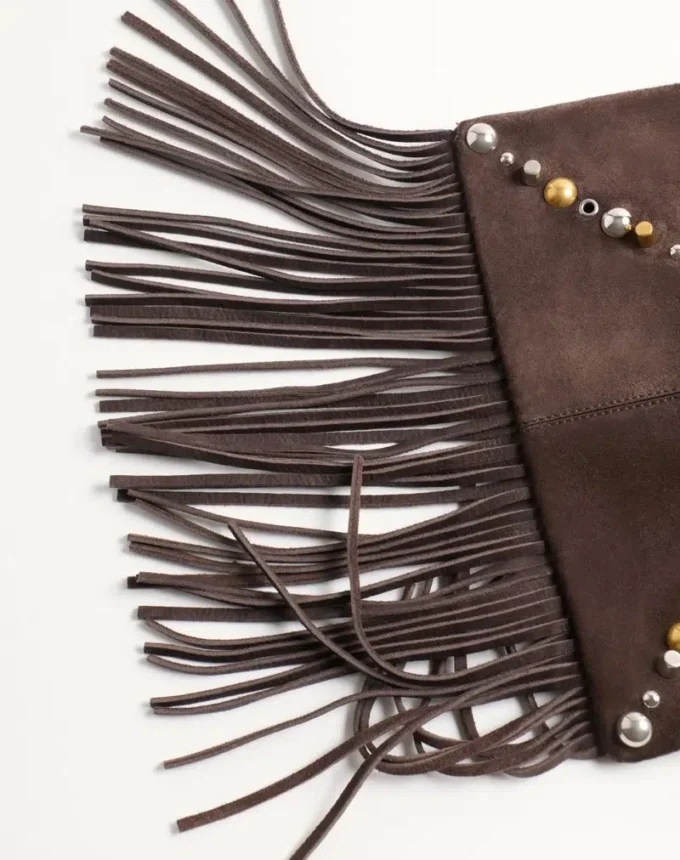 Bolso de hombro de ante con flecos Nellcôte de Valentino Garavani Bolso de hombro de ante con flecos Nellcôte de Valentino Garavani
