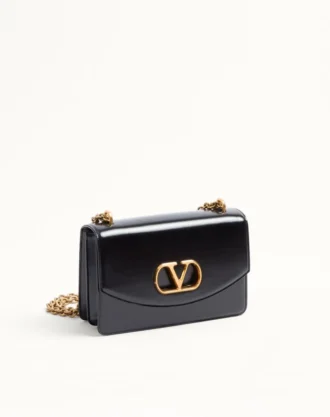 Bolso de hombro Valentino Garavani Vain en piel de becerro brillante