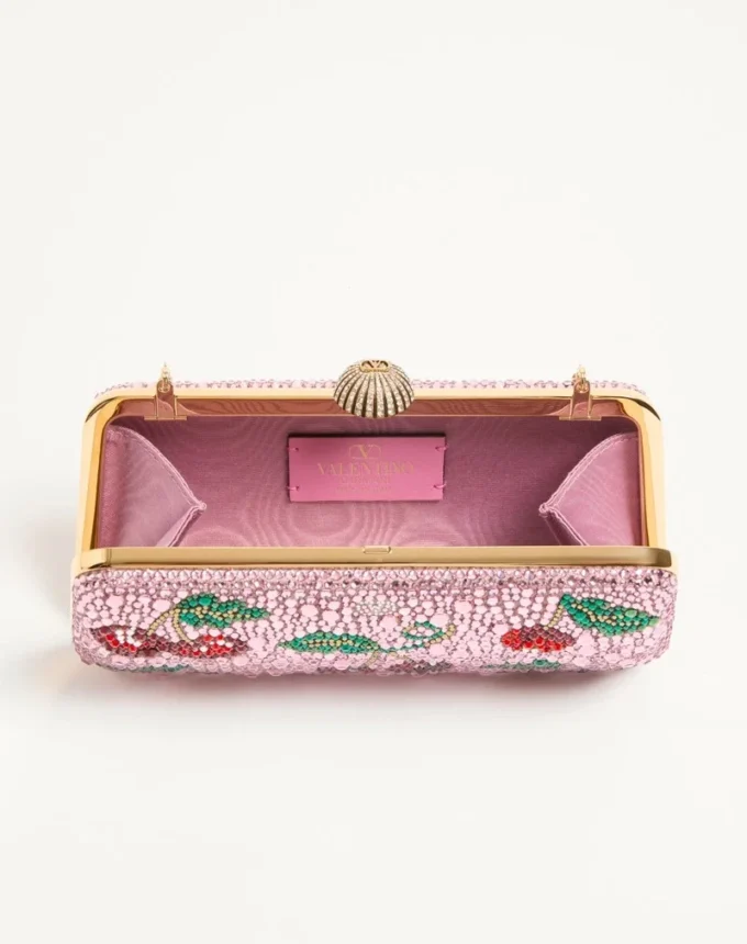 Bolso de mano Carry Secrets de Valentino Garavani con motivo de pedrería Cherryfic