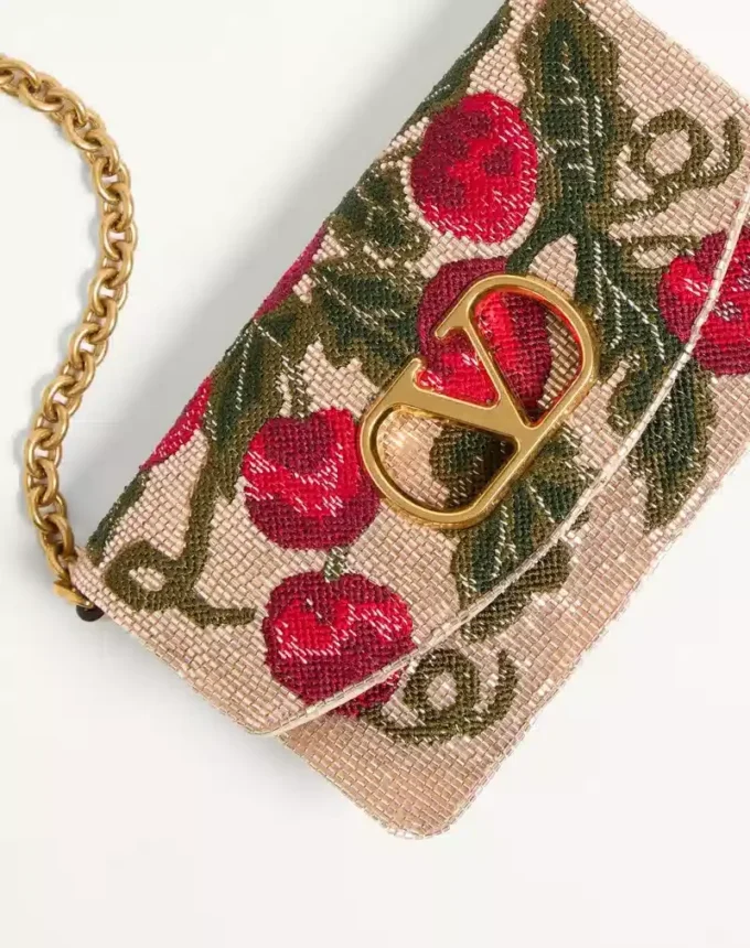 Bolso de mano con bordado Valentino Garavani Vain y estampado Cherryfic Bolso de mano con bordado Valentino Garavani Vain y estampado Cherryfic