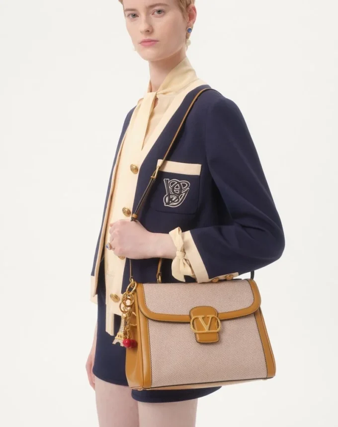 Bolso de mano de lona Valentino Garavani 9To5 Bolso de mano de lona Valentino Garavani 9To5