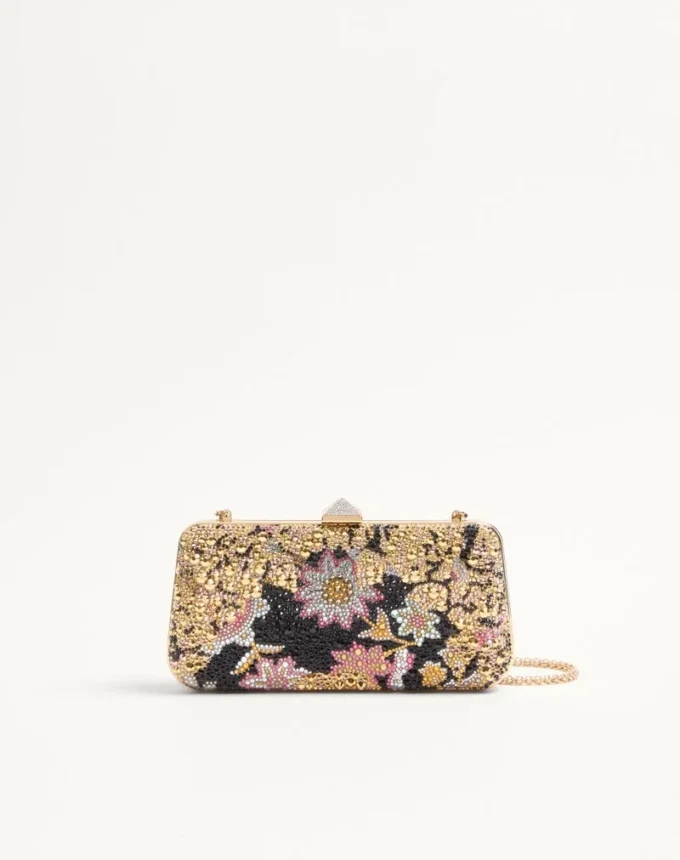 Bolso de mano Minaudiere con pedrería y motivo Apres L’Hiver