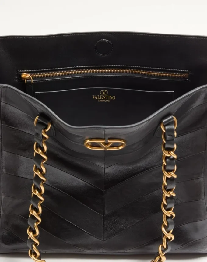 Bolso de mano Valentino Garavani Laseine de piel napa con estampado en forma de chevron