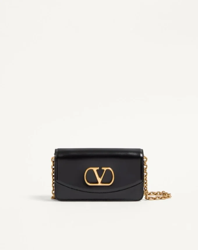 Bolso de mano Valentino Garavani Vain en piel de becerro brillante Bolso de mano Valentino Garavani Vain en piel de becerro brillante