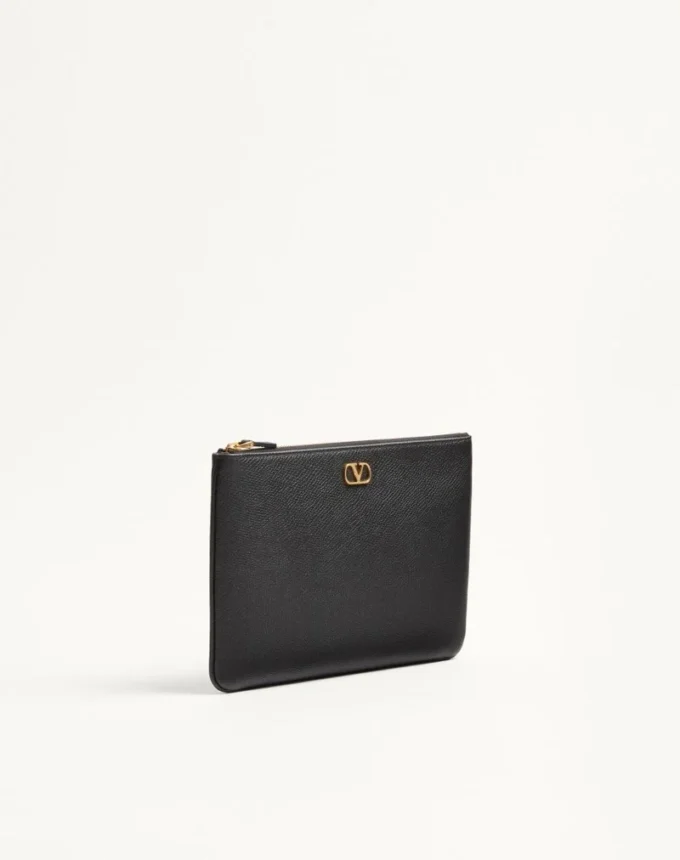 Bolso de mano Vlogo Signature de piel de becerro granulada