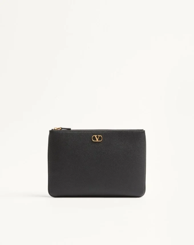 Bolso de mano Vlogo Signature de piel de becerro granulada