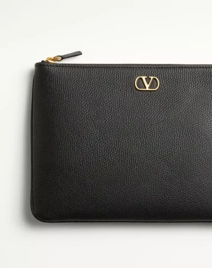 Bolso de mano Vlogo Signature de piel de becerro granulada