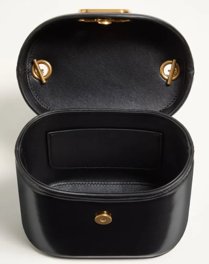 Bolso de tocador Valentino Garavani Vain en piel de becerro brillante Bolso de tocador Valentino Garavani Vain en piel de becerro brillante