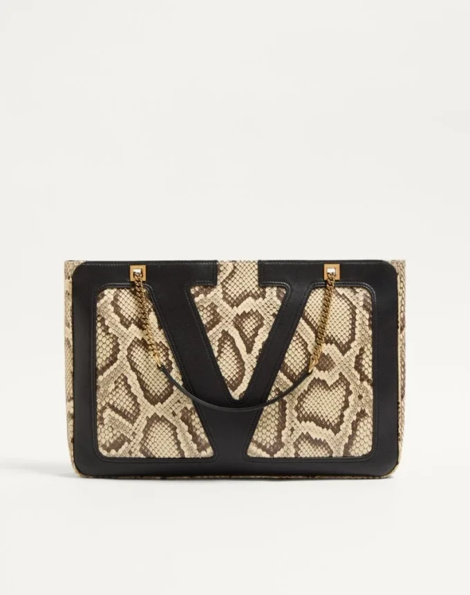 Bolso mediano de compras Valentino Garavani Viva Superstar en pitón Bolso mediano de compras Valentino Garavani Viva Superstar en pitón