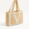 Bolso mediano de compras Valentino Garavani Viva Superstar en rafia