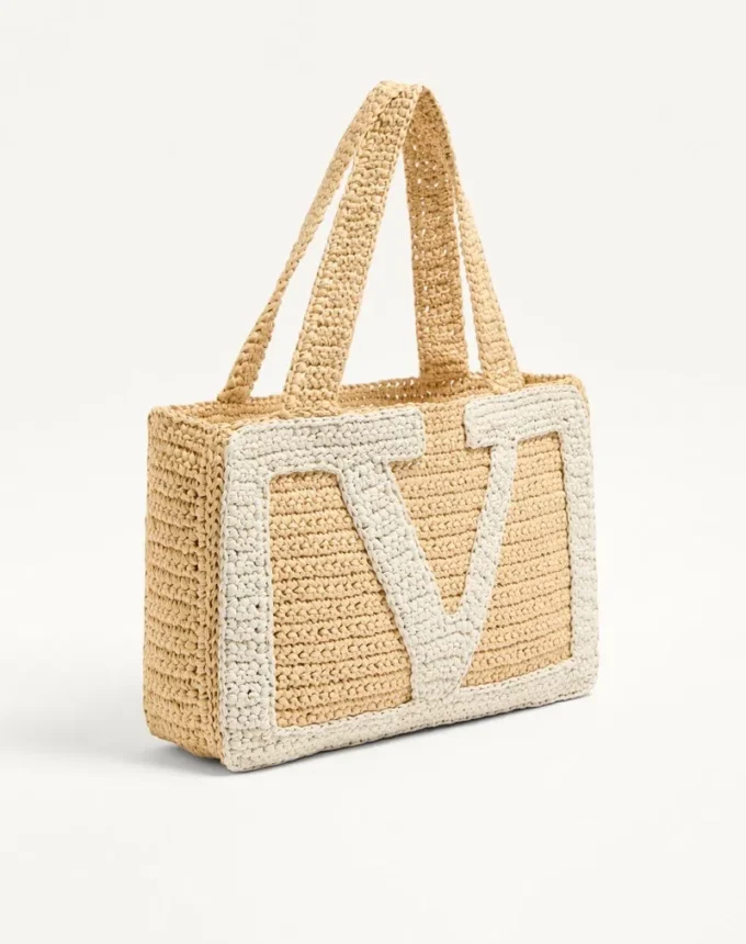 Bolso mediano de compras Valentino Garavani Viva Superstar en rafia