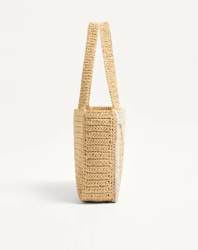 Bolso mediano de compras Valentino Garavani Viva Superstar en rafia