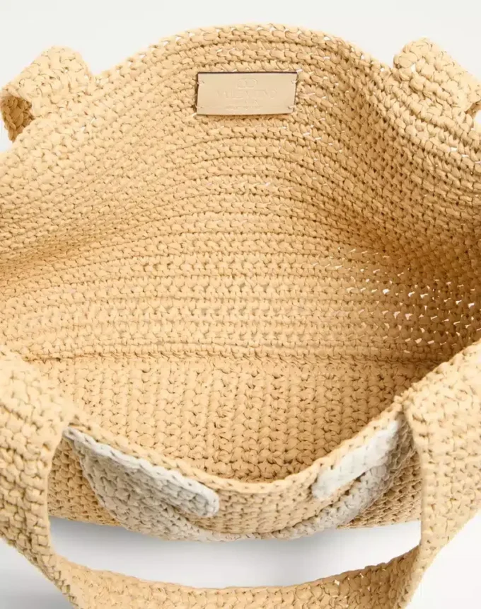 Bolso mediano de compras Valentino Garavani Viva Superstar en rafia