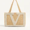 Bolso mediano de compras Valentino Garavani Viva Superstar en rafia