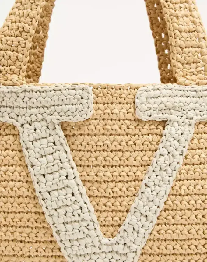 Bolso mediano de compras Valentino Garavani Viva Superstar en rafia