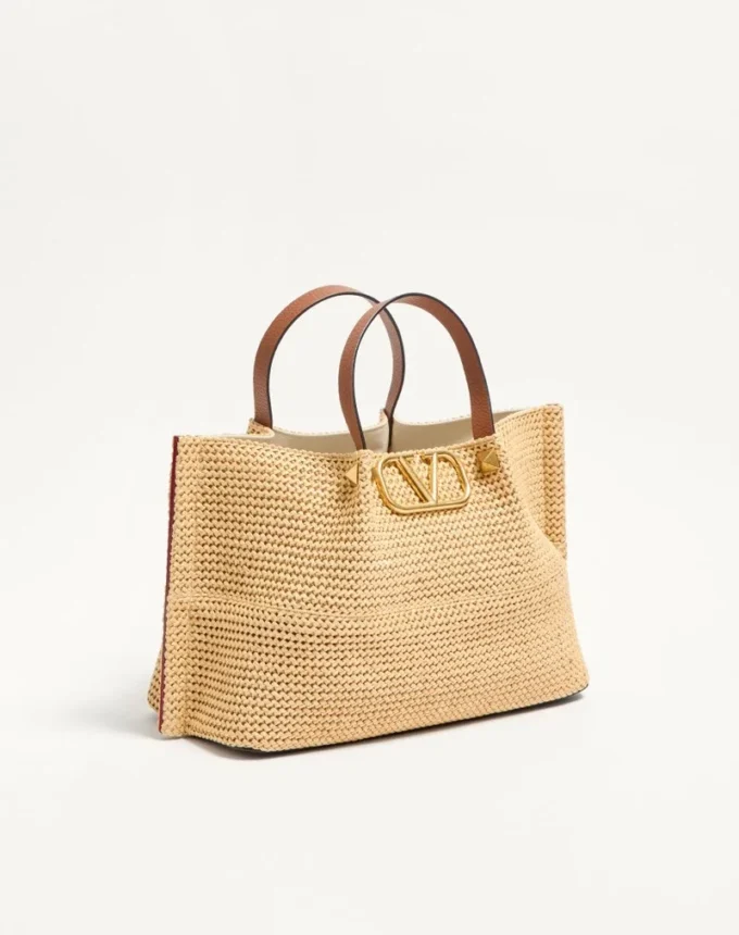 Bolso mediano de paja para el verano