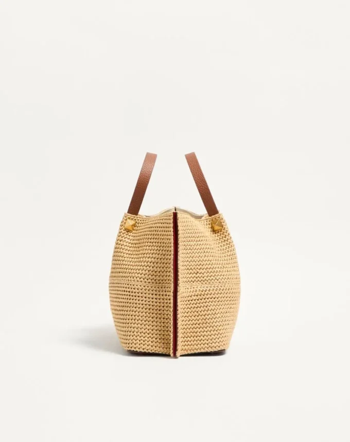 Bolso mediano de paja para el verano