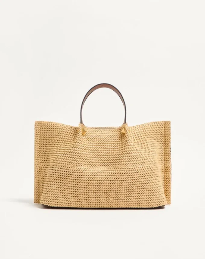 Bolso mediano de paja para el verano