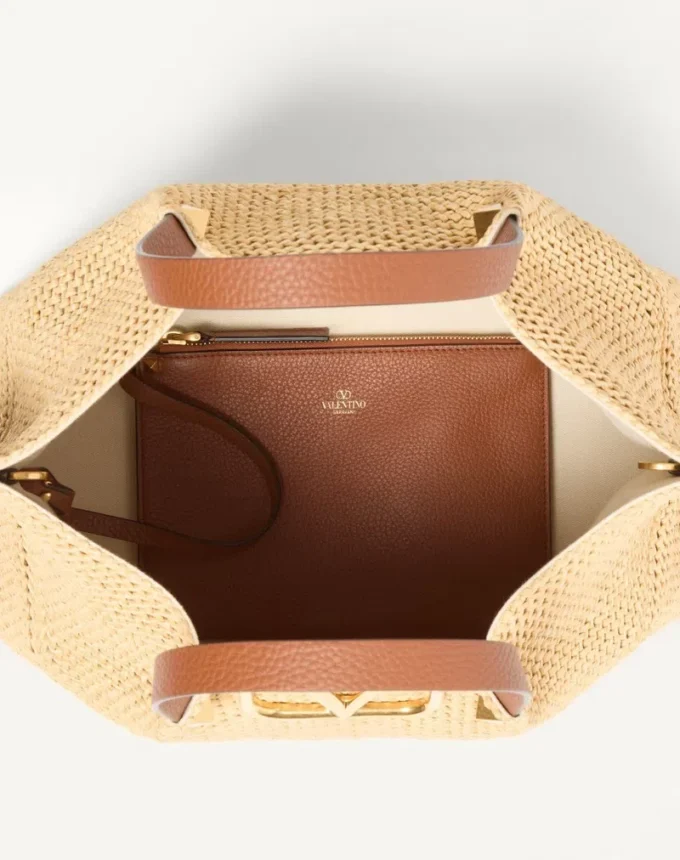 Bolso mediano de paja para el verano