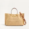 Bolso mediano de paja para el verano